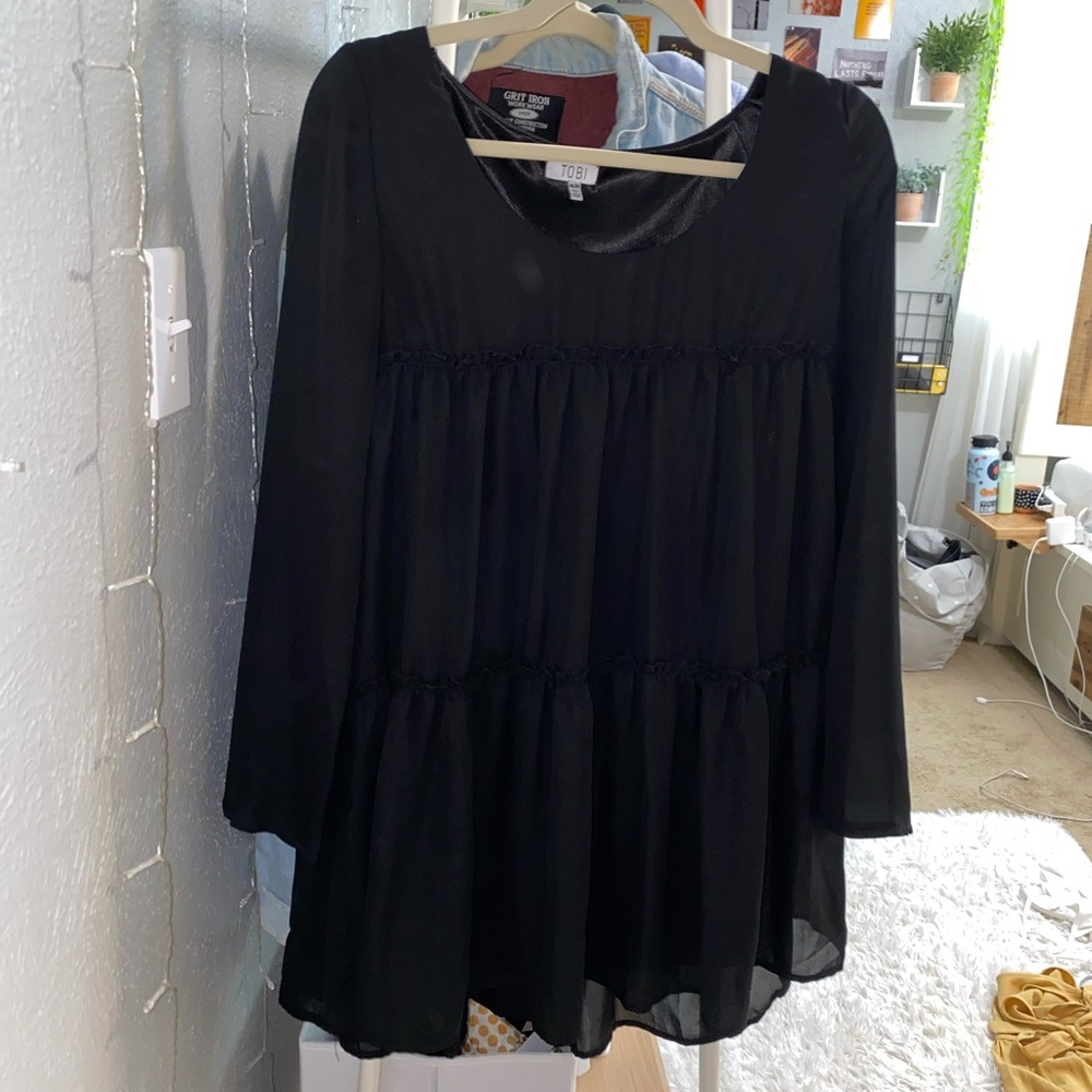 Tobi tiered black dress